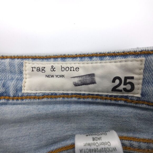 rag & bone Nina High-Rise Stretch Flare Ankle Jeans Jade Light Wash Boho Grunge - Picture 7 of 7